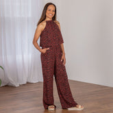 Cheetah Print High Neck Jumpsuit - Aaria Tees