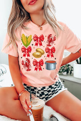 Pink Summer Food Bow Crawfish Printed T Shirt - Aaria Tees