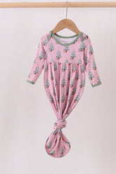 Pink christmas tree bamboo gown - Aaria Tees