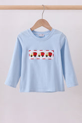 Blue construction embroidery top - Aaria Tees
