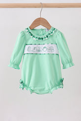 Green embroidery ruffle bubble - Aaria Tees