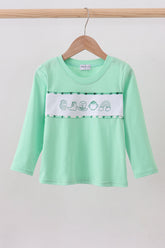 Green parade embroidery top - Aaria Tees
