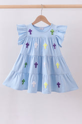 Blue cross sequin tiered dress - Aaria Tees