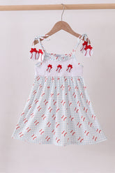 Baseball applique ruffle gingham dress - Aaria Tees