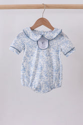 Navy bunny embroidery peter pan collar bubble - Aaria Tees