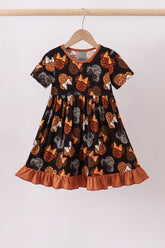 Brown character bamboo dress - Aaria Tees