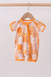 Tennessee floral checkered bamboo romper - Aaria Tees