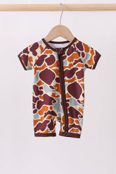 Camouflage print bamboo pajama romper - Aaria Tees