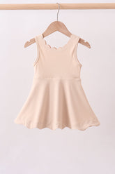 Cream scalloped active dress - Aaria Tees