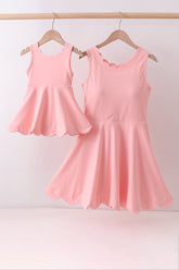 Pink scalloped active mom&me dress - Aaria Tees