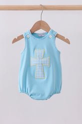 Blue cross applique top - Aaria Tees