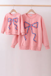 Peach hand-sewn bow mom&me sweatshirt - Aaria Tees