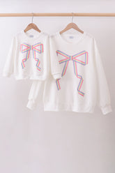 Cream hand-sewn bow mom&me sweatshirt - Aaria Tees