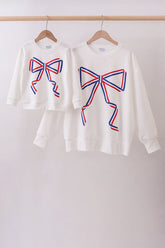 Cream hand-sewn bow mom&me sweatshirt - Aaria Tees