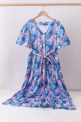 Blue marine creature print dress - Aaria Tees