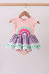 Purple lace rainbow ruffle bubble - Aaria Tees