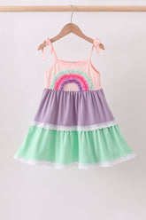 Purple lace rainbow tiered dress - Aaria Tees
