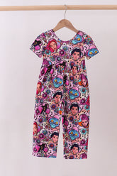 Purple character bamboo jumpsuit - Aaria Tees