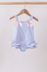 Blue Stripe One-Piece Swimsuit - Aaria Tees
