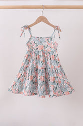 Pink Floral Knit tiered Dress - Aaria Tees