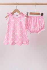 Pink Bow Knit Bloomer Set - Aaria Tees