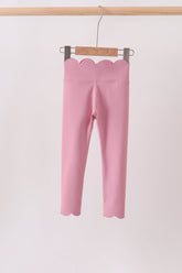 Lilac Scalloped Yoga Active Leggings - Aaria Tees