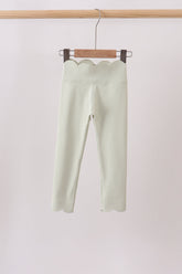 Green Scalloped Yoga Active Leggings - Aaria Tees