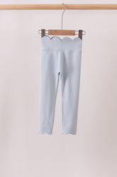 Blue Scalloped Yoga Active Leggings - Aaria Tees