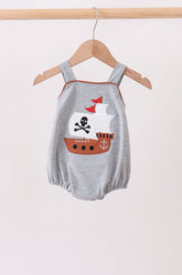Gray Ship Applique Bubble - Aaria Tees