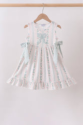 Bow Floral Applique Knit Dress - Aaria Tees