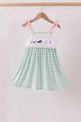 Green Golf Embroidered Dress - Aaria Tees