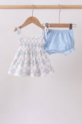 Blue Floral Bloomer Set - Aaria Tees