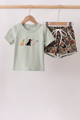 Camo Hunting Embroidered Shorts Set - Aaria Tees