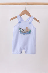 Blue Puppy Applique Seersucker Jon Jon - Aaria Tees
