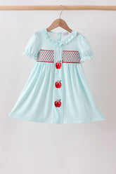 Blue Apple Smocked Dress - Aaria Tees