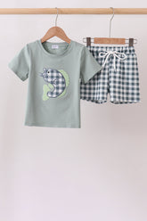 Green Fish Applique Shorts Set - Aaria Tees