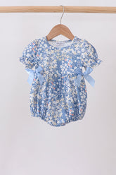 Blue Floral Print Bubble - Aaria Tees