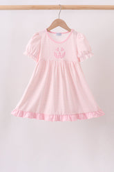 Pink Jack-O-Lantern Applique Dress - Aaria Tees