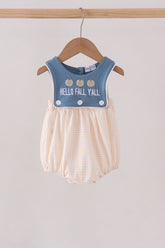 Blue Hallo Fall Y'ALL Pumpkin Bubble - Aaria Tees