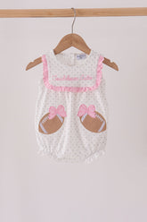 Pink Football Applique Ruffle Bubble - Aaria Tees