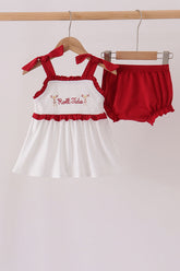 Red Alabama Roll Tide Embroidery Ruffle Bloomer Set - Aaria Tees