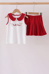 Red Alabama Roll Tide Embroidery Skorts Set - Aaria Tees