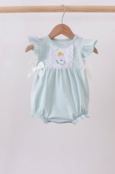 Light blue character embroidery ruffle bubble - Aaria Tees