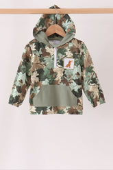Camouflage puppy embroidery hoodie - Aaria Tees