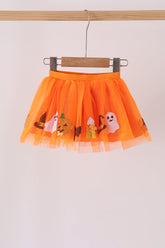 Orange pumpkin bat sequin tutu skirts - Aaria Tees