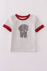 Alabama polka dot elephant french knot stripe top - Aaria Tees