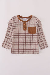 Brown plaid top - Aaria Tees