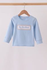 Blue big brother embroidery top - Aaria Tees