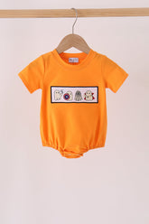 Orange ghost embroidery bubble - Aaria Tees