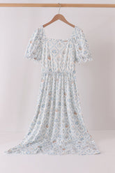 Blue pumpkin ruffle mom dress - Aaria Tees